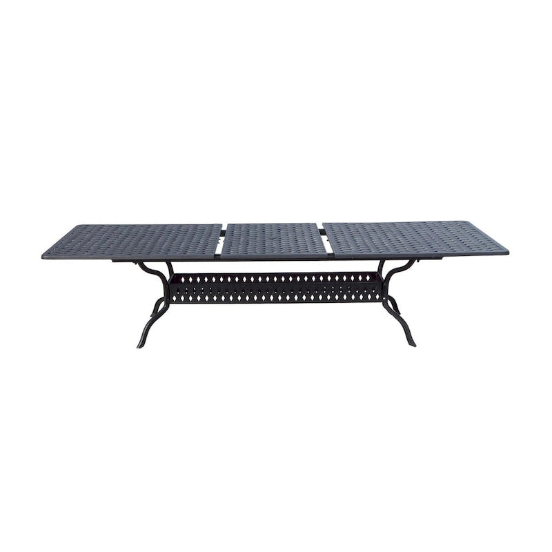 Ensemble de salle à manger d'extérieur 11 pièces Ten Star (avec 2 fauteuils pivotants à bascule) avec coussins et table à rallonge rectangulaire 42 x 92/ 42 x 120