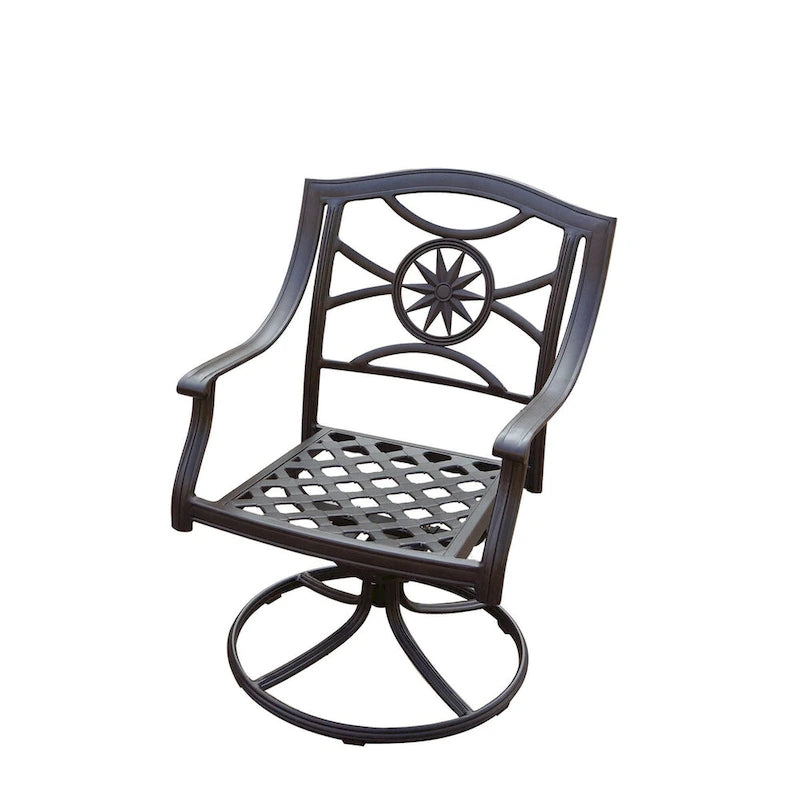 Ensemble de salle à manger d'extérieur 11 pièces Ten Star (avec 2 fauteuils pivotants à bascule) avec coussins et table à rallonge rectangulaire 42 x 92/ 42 x 120