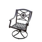 Ensemble de salle à manger d'extérieur 11 pièces Ten Star (avec 2 fauteuils pivotants à bascule) avec coussins et table à rallonge rectangulaire 42 x 92/ 42 x 120