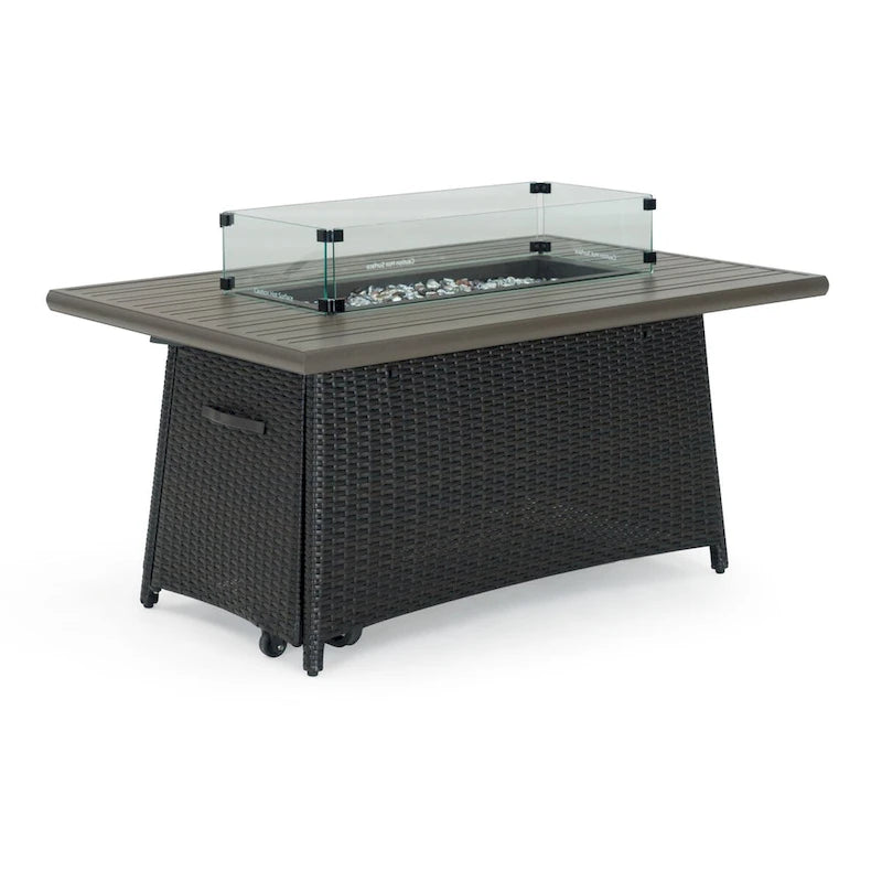 Ensemble de conversation d'extérieur Portofino Casual 7 pièces avec braséro, fonction pivotante et coussins Sunbrella