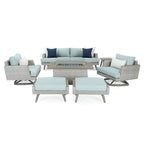 Ensemble de conversation d'extérieur Portofino Casual 7 pièces avec braséro, fonction pivotante et coussins Sunbrella