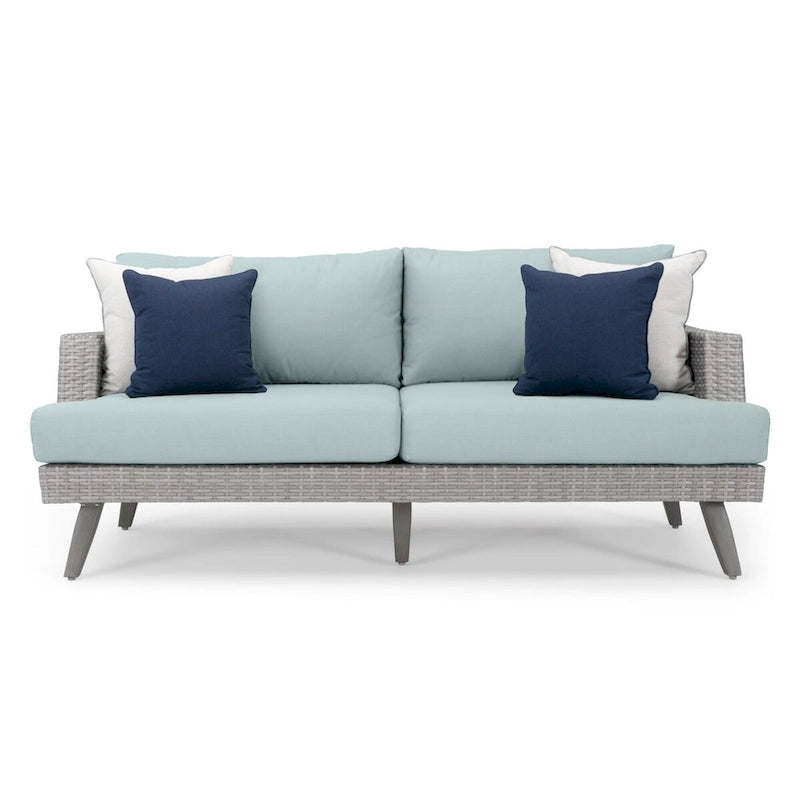 Ensemble de conversation d'extérieur Portofino Casual 7 pièces avec braséro, fonction pivotante et coussins Sunbrella