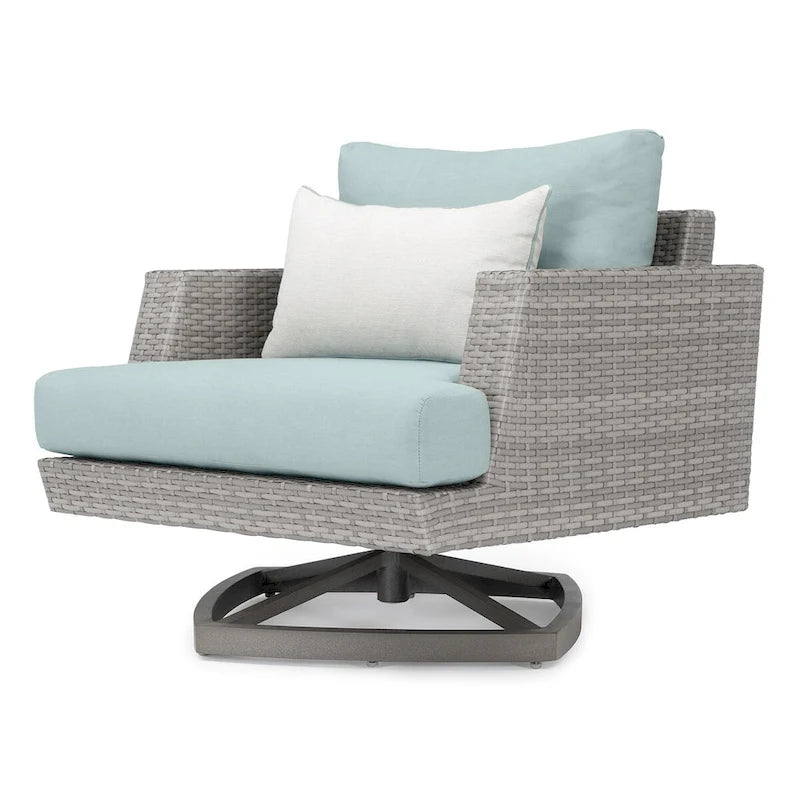 Ensemble de conversation d'extérieur Portofino Casual 7 pièces avec braséro, fonction pivotante et coussins Sunbrella