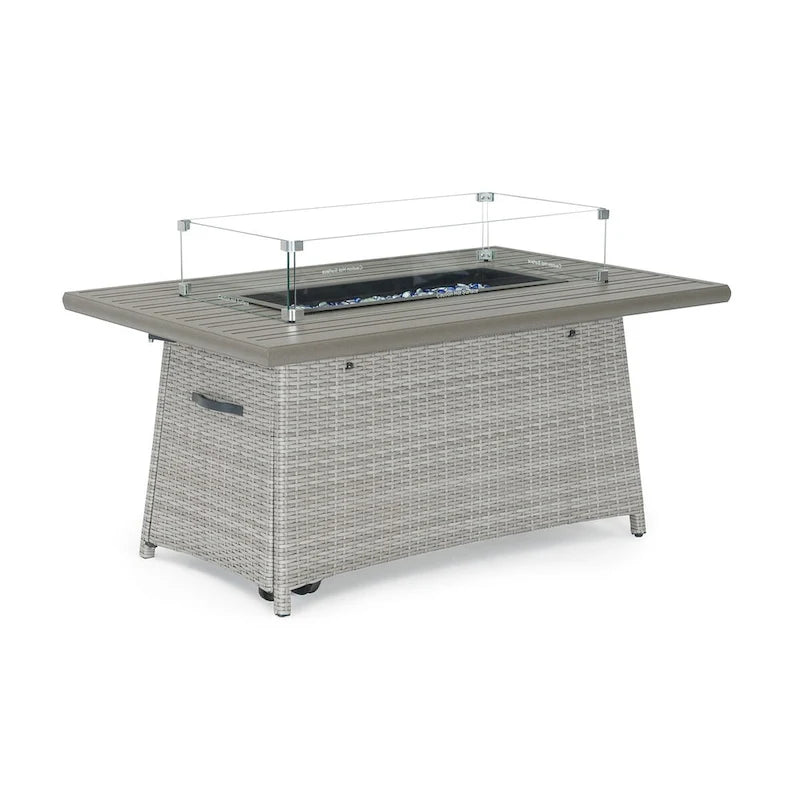 Ensemble de conversation d'extérieur Portofino Casual 7 pièces avec braséro, fonction pivotante et coussins Sunbrella