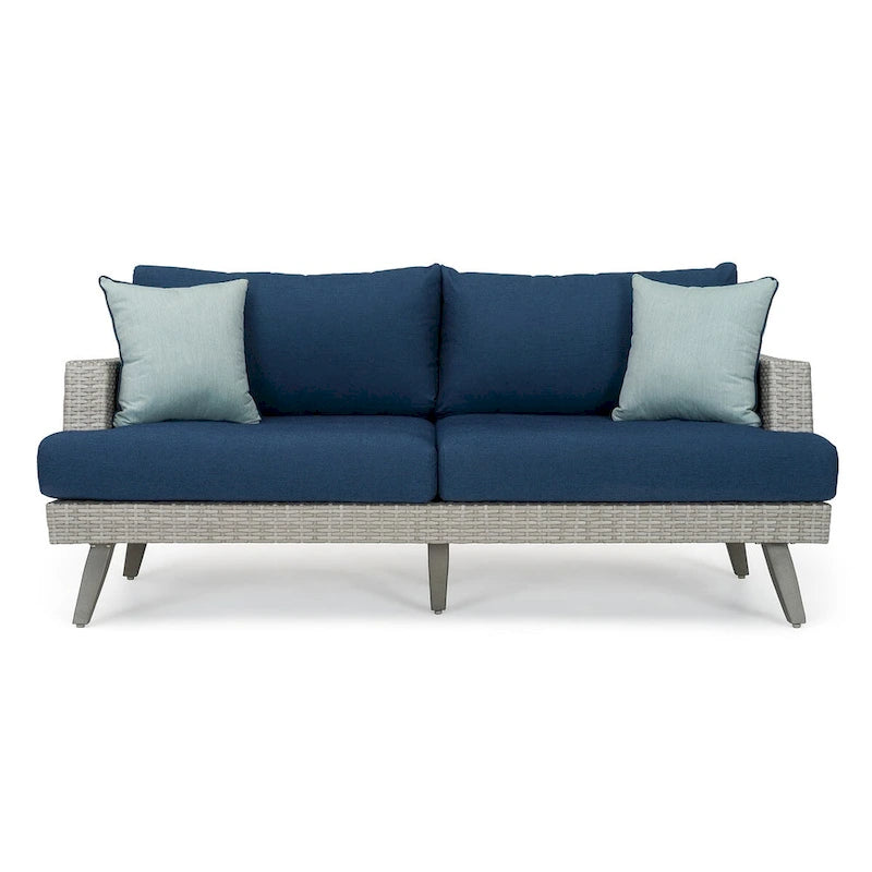 Ensemble de conversation d'extérieur Portofino Casual 7 pièces avec braséro, fonction pivotante et coussins Sunbrella