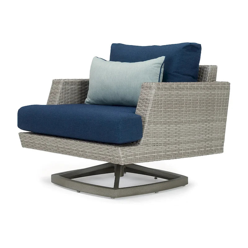 Ensemble de conversation d'extérieur Portofino Casual 7 pièces avec braséro, fonction pivotante et coussins Sunbrella