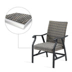 Ensemble de salle à manger en osier pour patio extérieur avec fauteuils et table