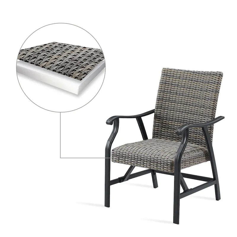 Ensemble de salle à manger en osier pour patio extérieur avec fauteuils et table