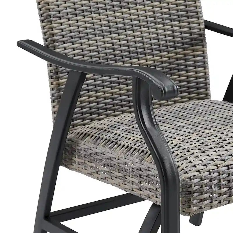 Ensemble de salle à manger en osier pour patio extérieur avec fauteuils et table