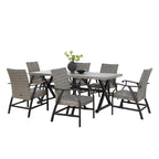 Ensemble de salle à manger en osier pour patio extérieur avec fauteuils et table