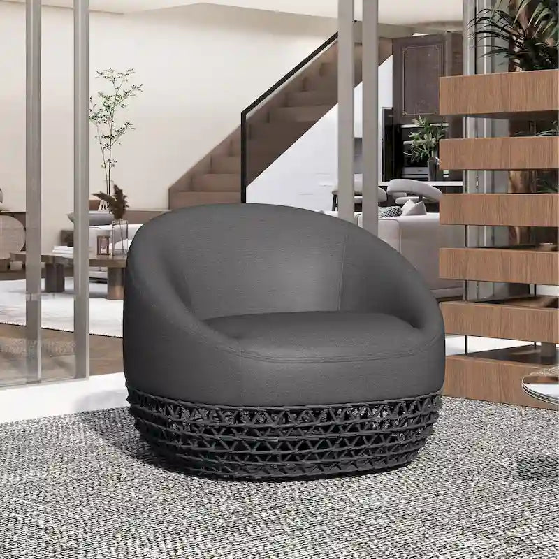 Ensemble de conversation en rotin tressé 3 pièces Willow avec sièges profonds