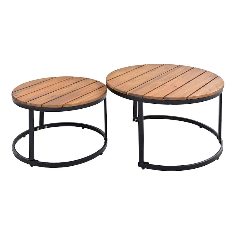 Ensemble de canapé d'angle d'extérieur en bois d'acacia gris