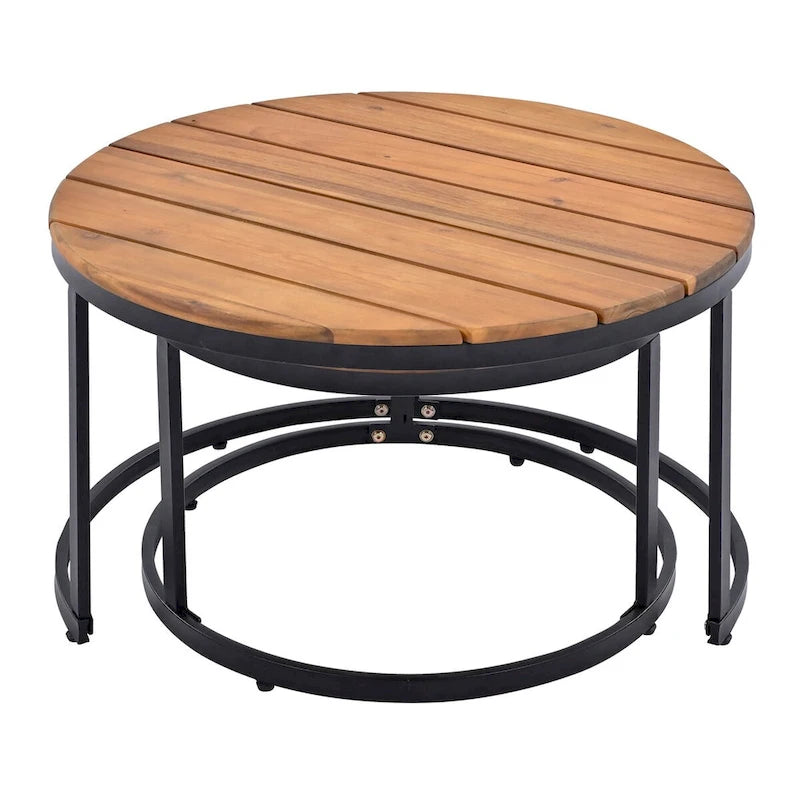 Ensemble de canapé d'angle d'extérieur en bois d'acacia gris
