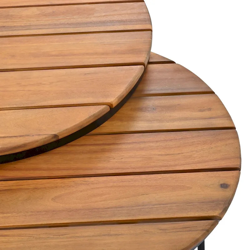 Ensemble de canapé d'angle d'extérieur en bois d'acacia gris