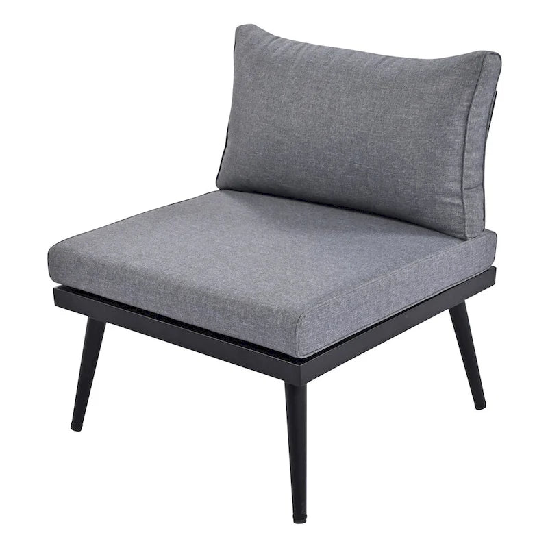 Ensemble de canapé d'angle d'extérieur en bois d'acacia gris
