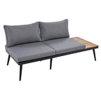 Ensemble de canapé d'angle d'extérieur en bois d'acacia gris