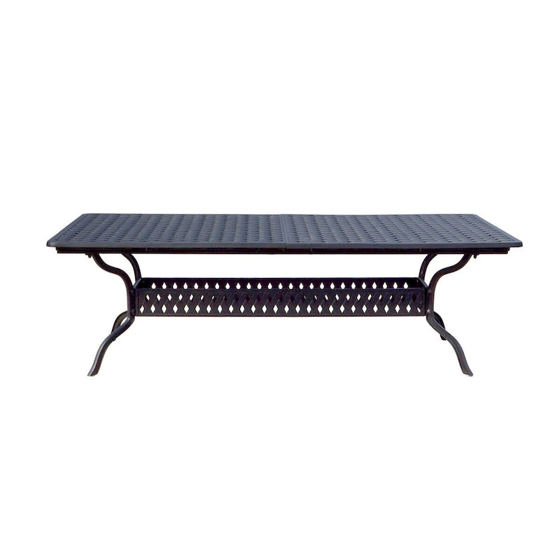 Ensemble de salle à manger d'extérieur 11 pièces Nassau avec coussins sésame et table à rallonge rectangulaire 42 x 92 / 42 x 120