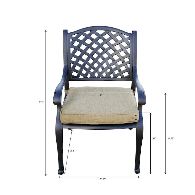 Ensemble de salle à manger d'extérieur 11 pièces Nassau avec coussins sésame et table à rallonge rectangulaire 42 x 92 / 42 x 120