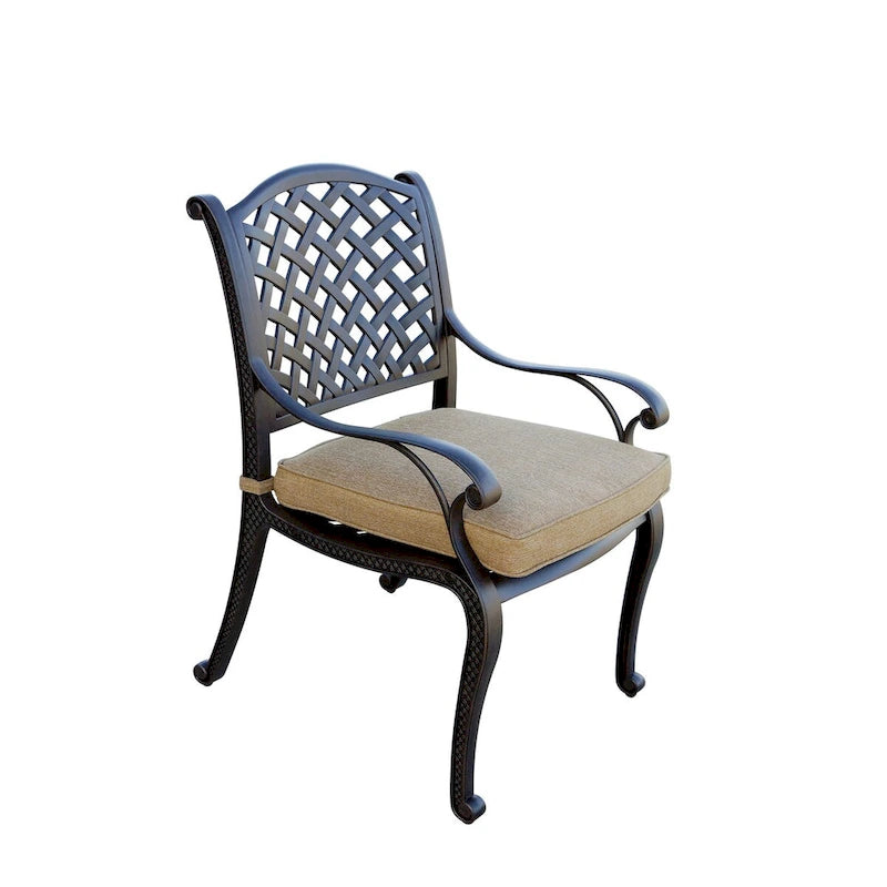 Ensemble de salle à manger d'extérieur 11 pièces Nassau avec coussins sésame et table à rallonge rectangulaire 42 x 92 / 42 x 120