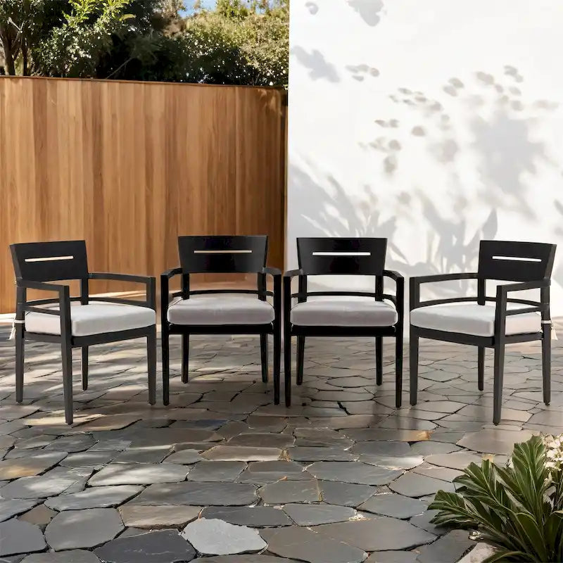 Chaises de salle à manger d'extérieur 4 pièces