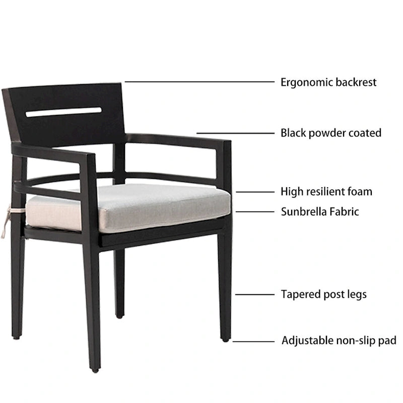 Chaises de salle à manger d'extérieur 4 pièces