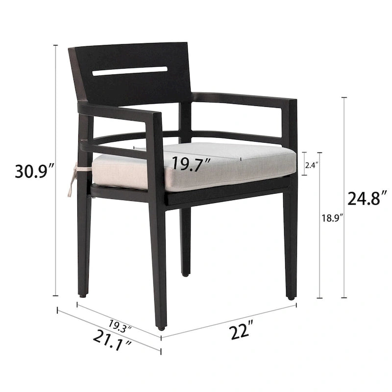Chaises de salle à manger d'extérieur 4 pièces