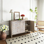 Meuble buffet de rangement à 3 portes en bois de style ferme