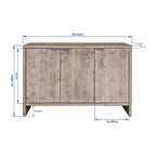 Meuble buffet de rangement à 3 portes en bois de style ferme