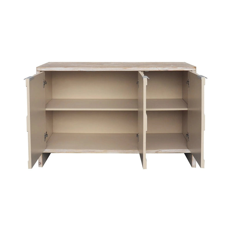 Meuble buffet de rangement à 3 portes en bois de style ferme