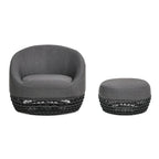 Fauteuil d'extérieur en osier et ottoman Willow 35,5 po