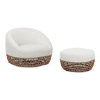 Fauteuil d'extérieur en osier et ottoman Willow 35,5 po