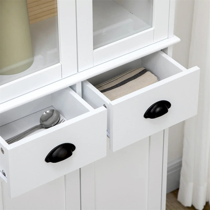 Meuble de rangement de cuisine autoportant avec étagères réglables et tiroirs