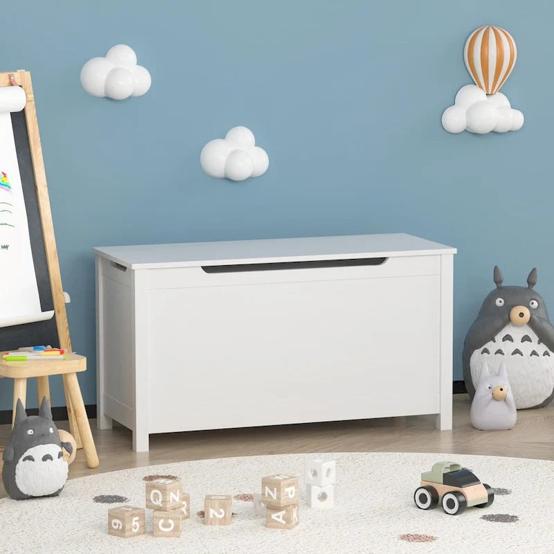 Coffre de rangement en bois pour jouets pour enfants avec couvercle à charnière de sécurité, pour les 3 ans et plus