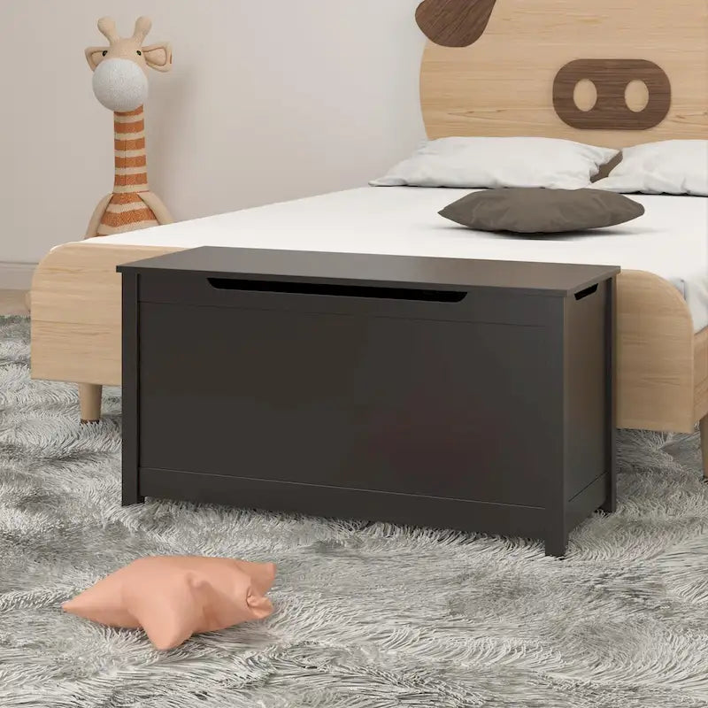 Coffre de rangement en bois pour jouets pour enfants avec couvercle à charnière de sécurité, pour les 3 ans et plus