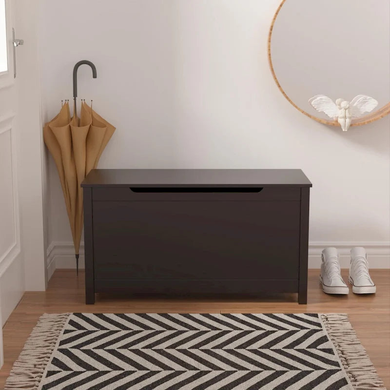 Coffre de rangement en bois pour jouets pour enfants avec couvercle à charnière de sécurité, pour les 3 ans et plus