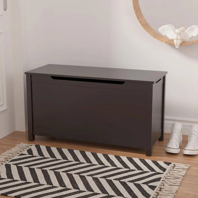 Coffre de rangement en bois pour jouets pour enfants avec couvercle à charnière de sécurité, pour les 3 ans et plus