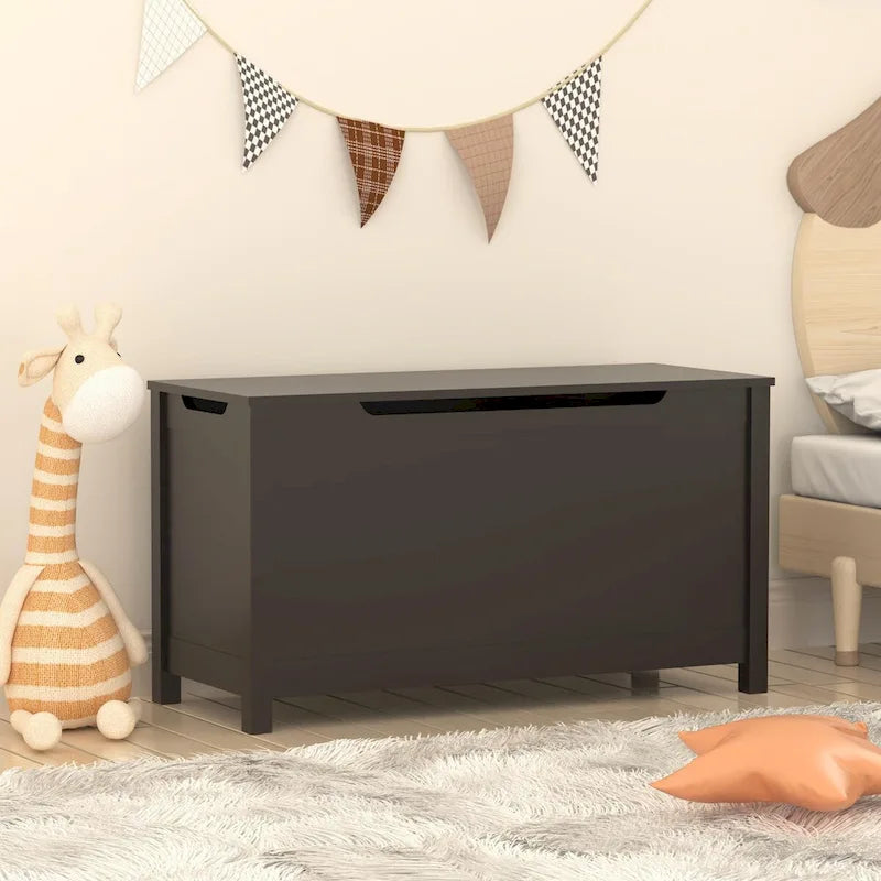 Coffre de rangement en bois pour jouets pour enfants avec couvercle à charnière de sécurité, pour les 3 ans et plus