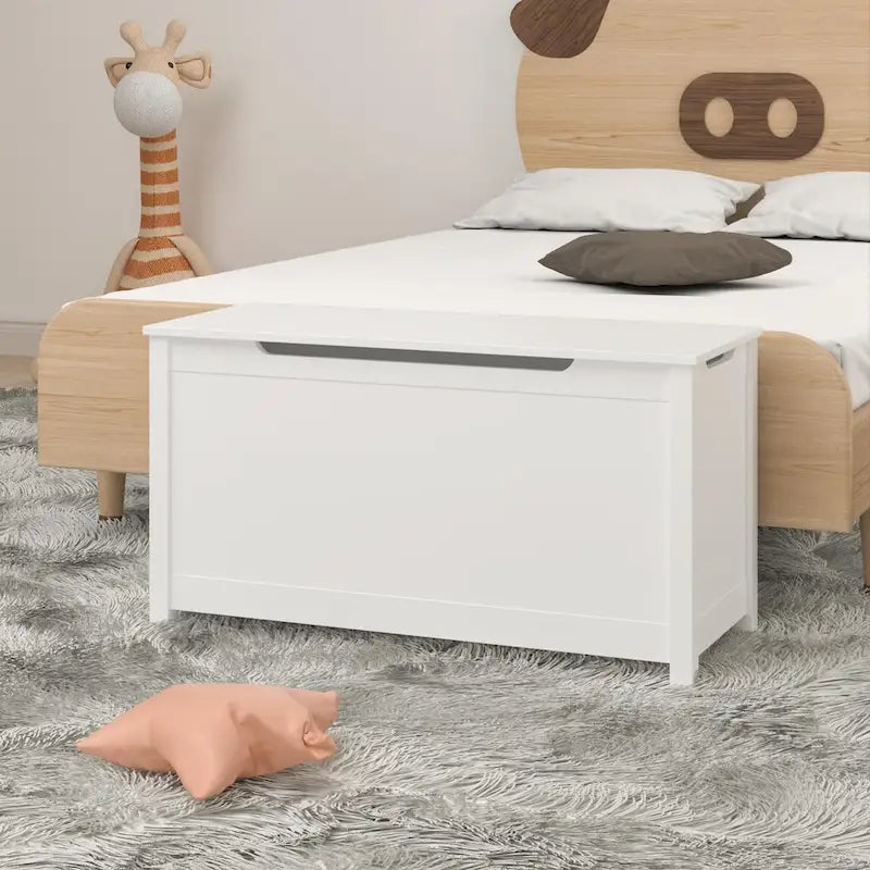 Coffre de rangement en bois pour jouets pour enfants avec couvercle à charnière de sécurité, pour les 3 ans et plus