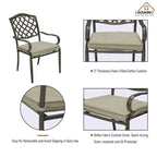 Ensemble de salle à manger d'extérieur 5 pièces en aluminium moulé avec table et chaises
