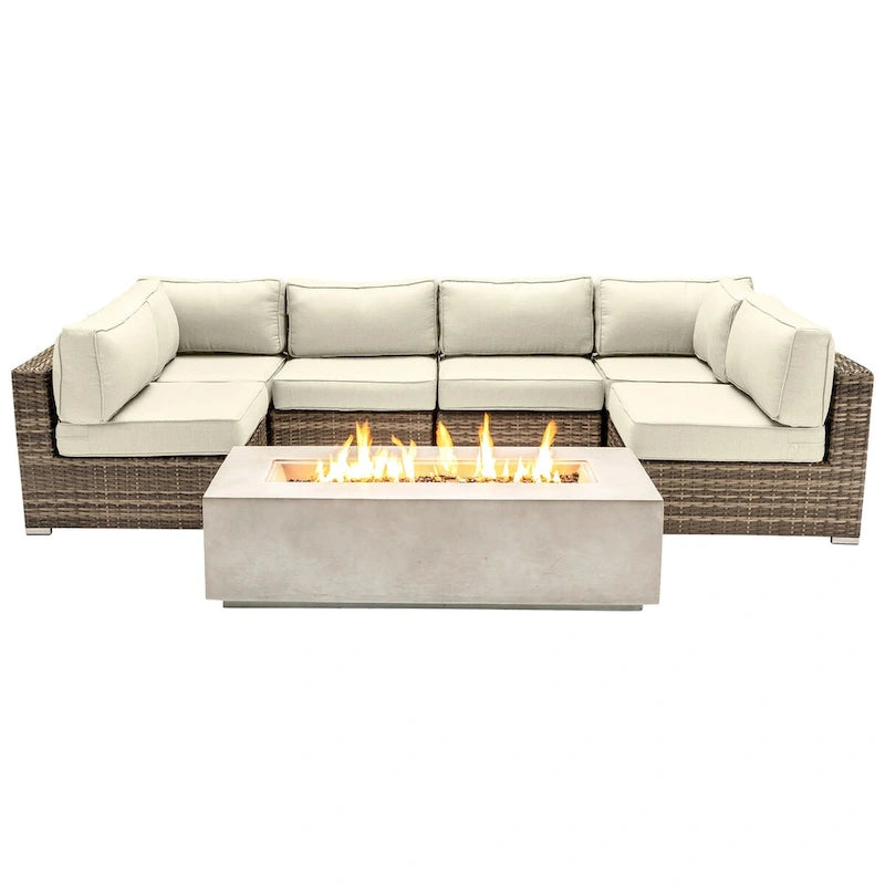 Ensemble de 4 places LSI avec foyer et coussins Sunbrella