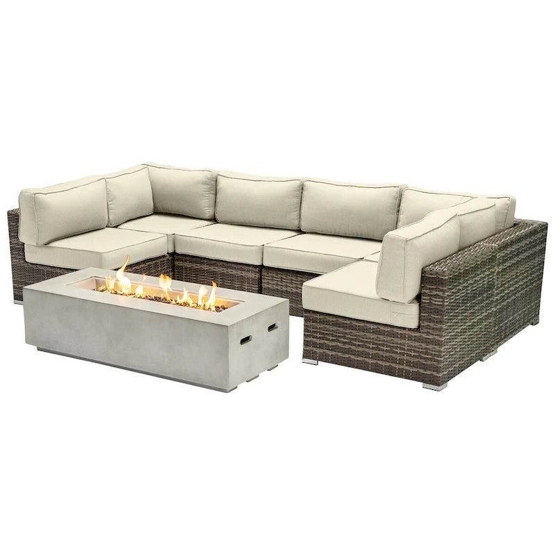 Ensemble de 4 places LSI avec foyer et coussins Sunbrella
