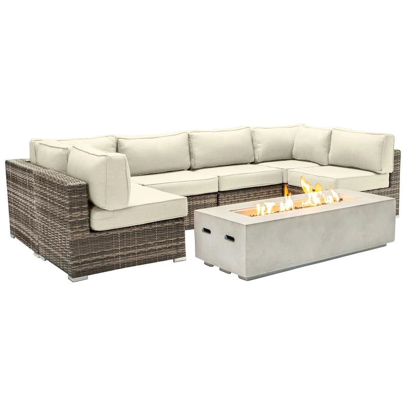 Ensemble de 4 places LSI avec foyer et coussins Sunbrella