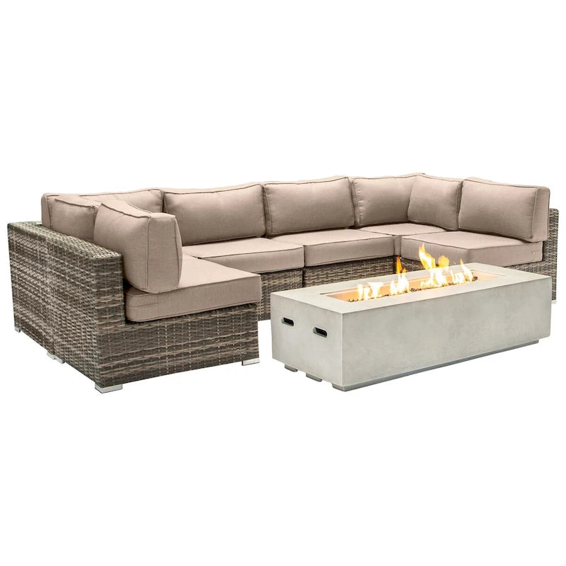 Ensemble de 4 places LSI avec foyer et coussins Sunbrella