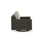 Fauteuil inclinable pivotant d'extérieur Signature Design by Ashley Coastline Bay marron avec coussin - 42,63 L x 36,25 P x 35 H
