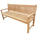 Banc de patio extérieur en bois de teck Seven Seas Teak El Mar, 1,8 m