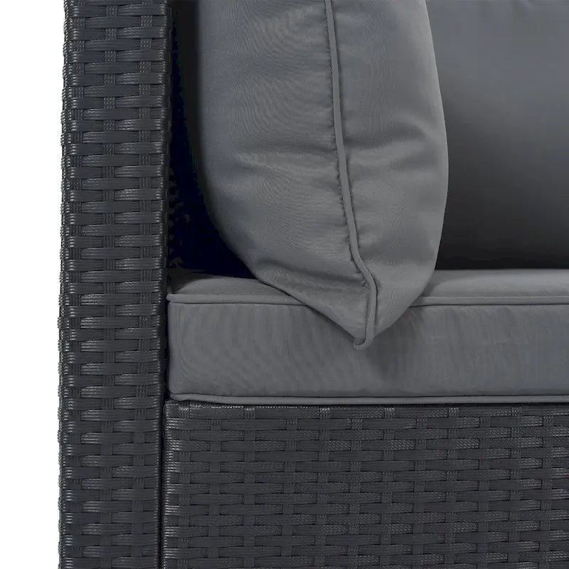 Canapé d'angle réversible de jardin en osier 8 pièces avec coussins