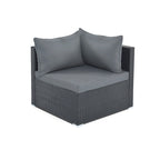 Canapé d'angle réversible de jardin en osier 8 pièces avec coussins