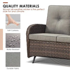 Canapé-balancelle de patio et fauteuil pivotant avec repose-pieds - Marron