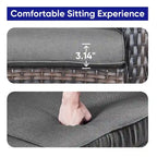 Canapé-balancelle de patio et fauteuil pivotant avec repose-pieds - Marron
