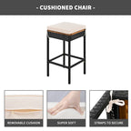 Table d'extérieur 10 pièces, 8 tabourets avec coussins, table à manger en rotin PE, plateau pliable, mobilier de patio tout temps